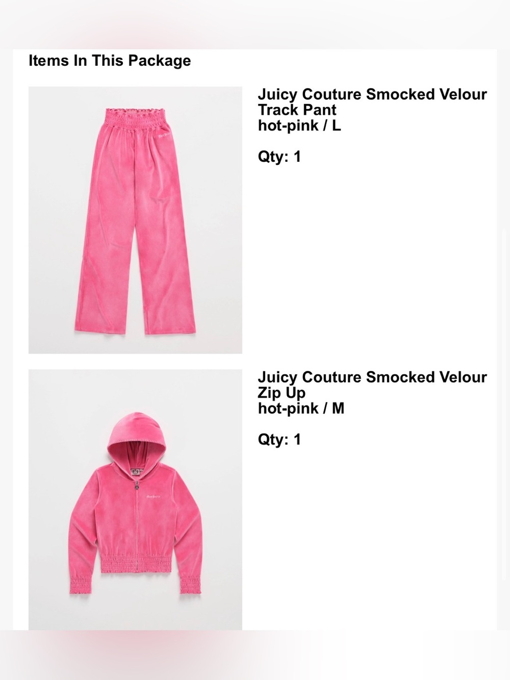 Madhappy x Juicy Couture Hot Pink Velour Zip Hoodie & Smocked Waist Track Pants